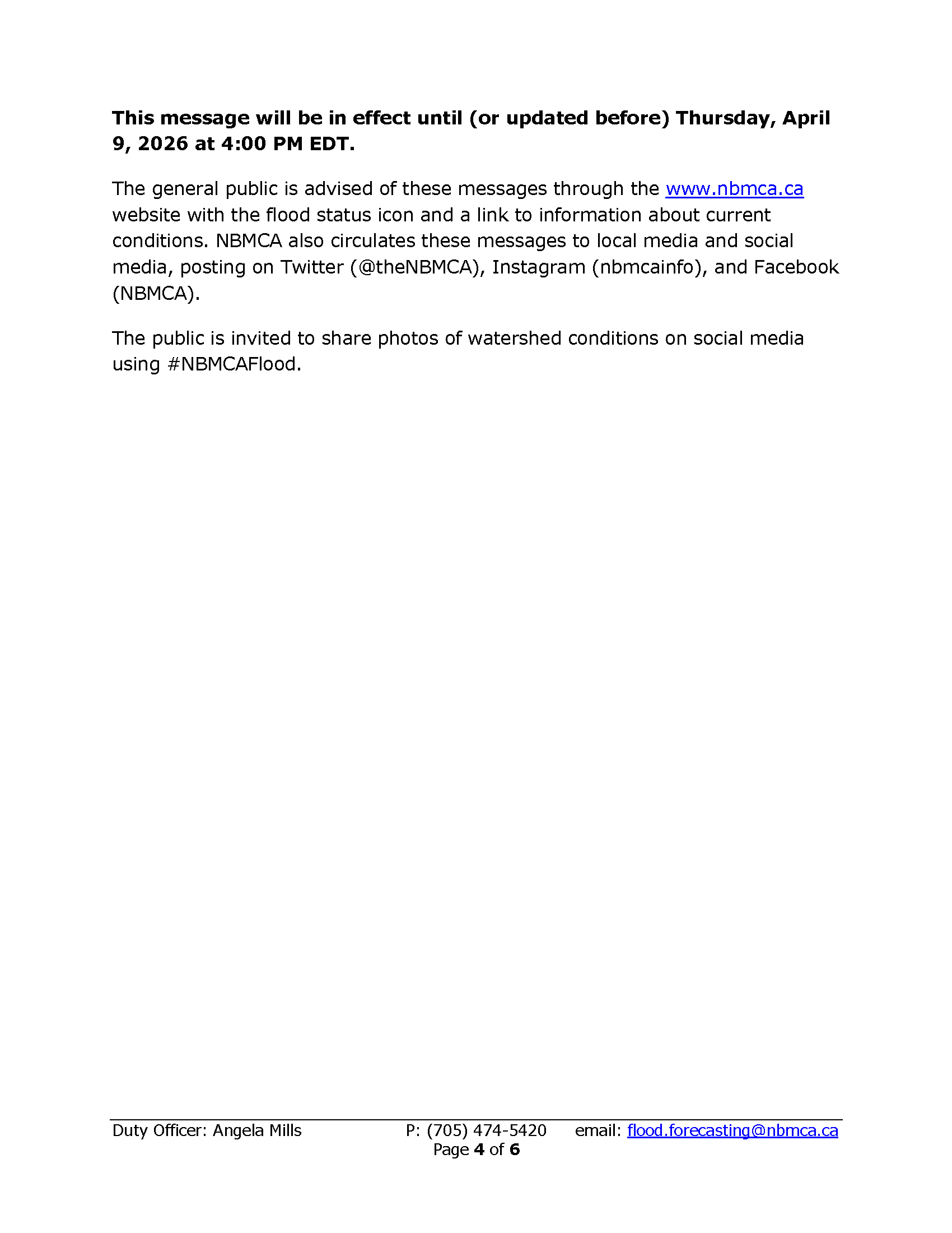 Flood Outlook & Water Safety Message – Papineau Cameron Township